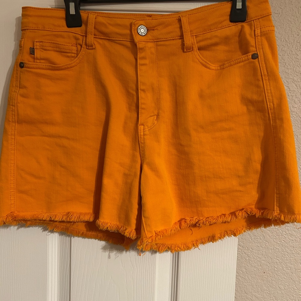 Judy Blue Orange Frayed Hem Women's Shorts